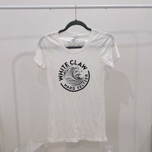 White t-shirt with White Claw logo